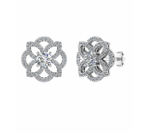 Diamond Funky flower studs