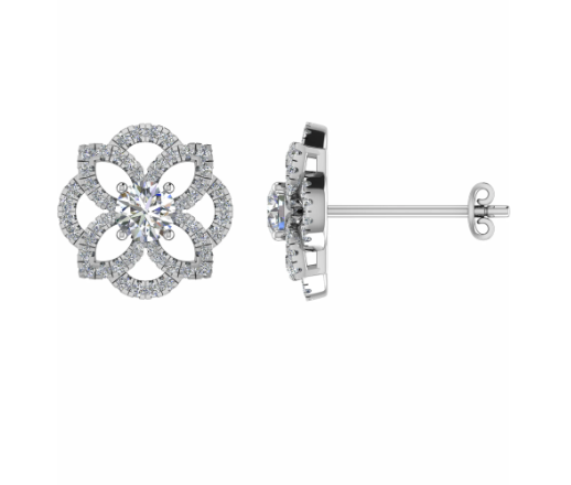 Diamond Funky flower studs