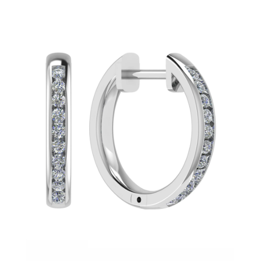 Diamond hoops yellow gold channel set