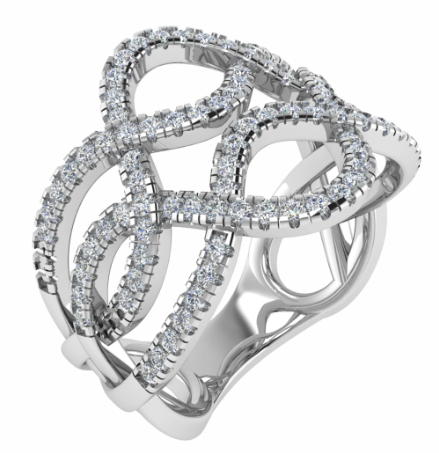 Curly diamond ring