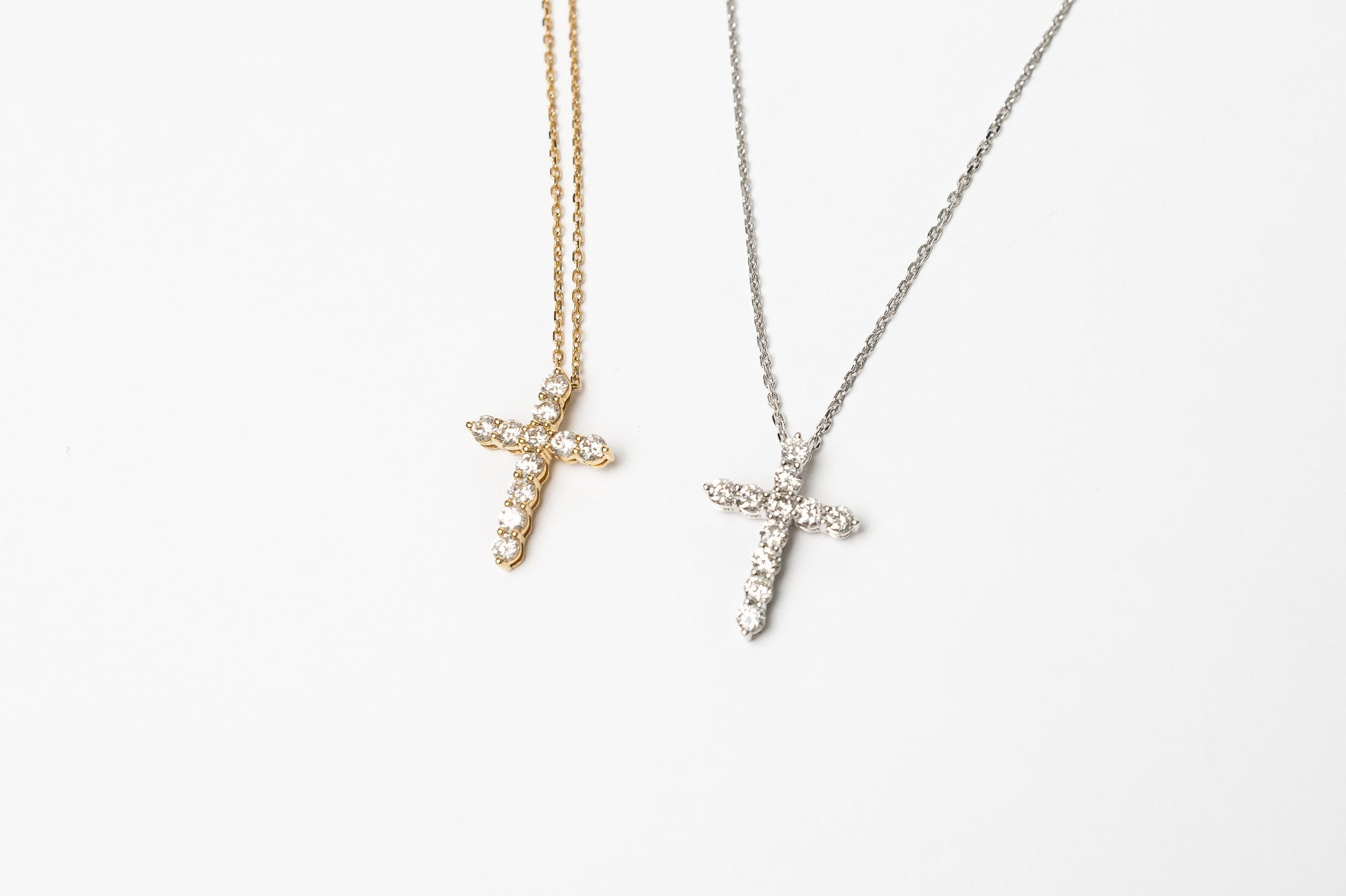 Holy cross diamond necklace - white gold