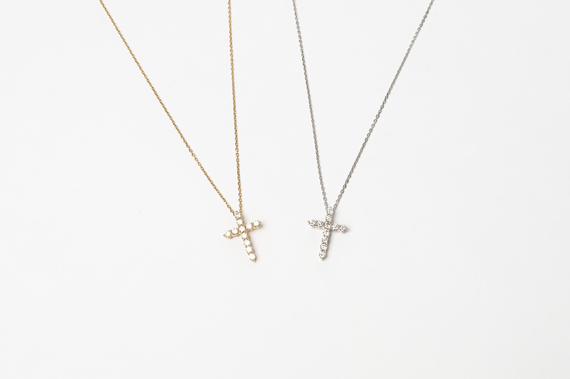 Holy cross diamond necklace - white gold