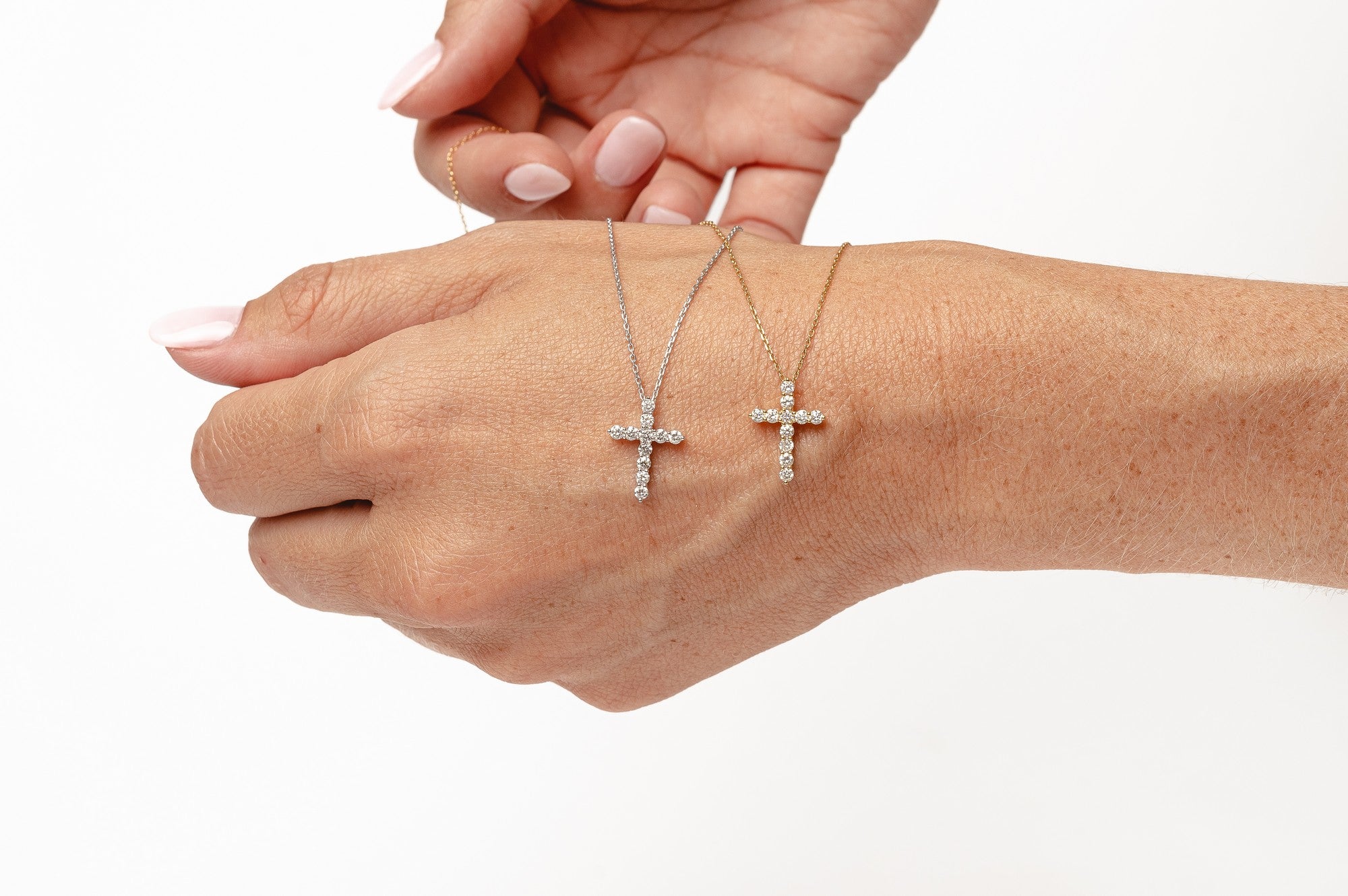 Holy cross diamond necklace - white gold