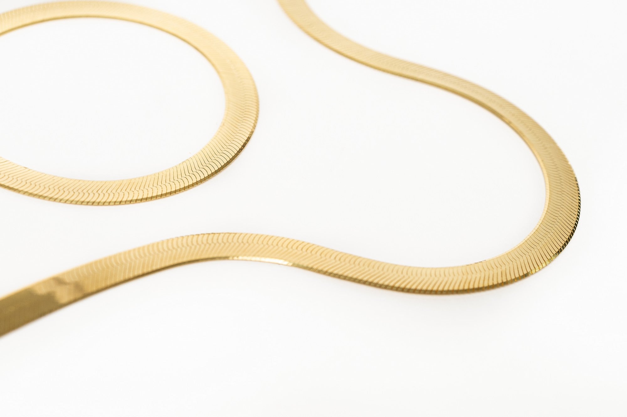 6MM 14K Shiny Gold Filled Herringbone Necklace Omega – YanYa